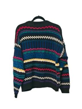 🌺 Vintage Etchings Multicolor Striped Men's Sweater
